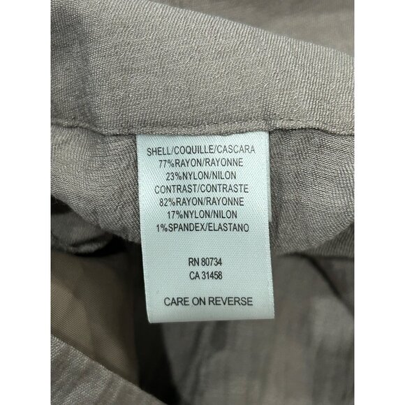 BCBG Maxazria Taupe High Waisted Tapered Pants Button Detail Sz 8 - Picture 8 of 11